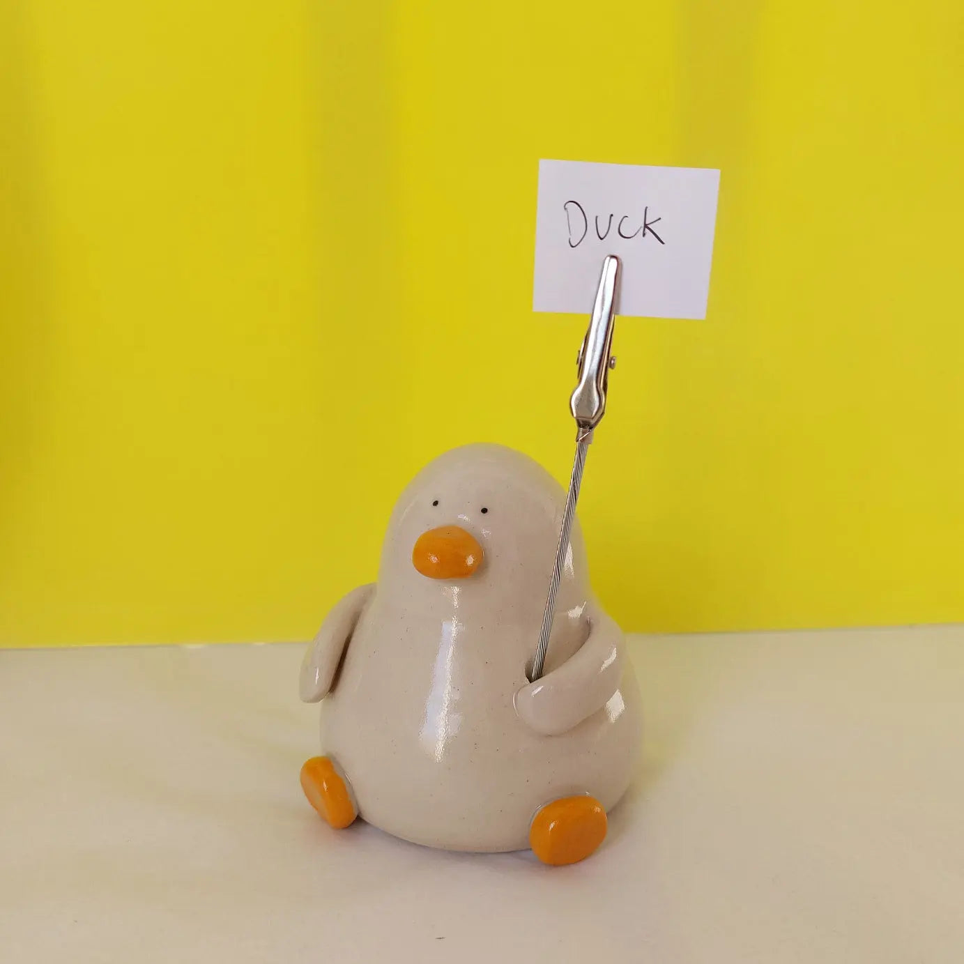 Jemima with the Reminder - Note Holder Duck - Richard Moonstreet Ceramics - Ceramic handmade ornament for desk