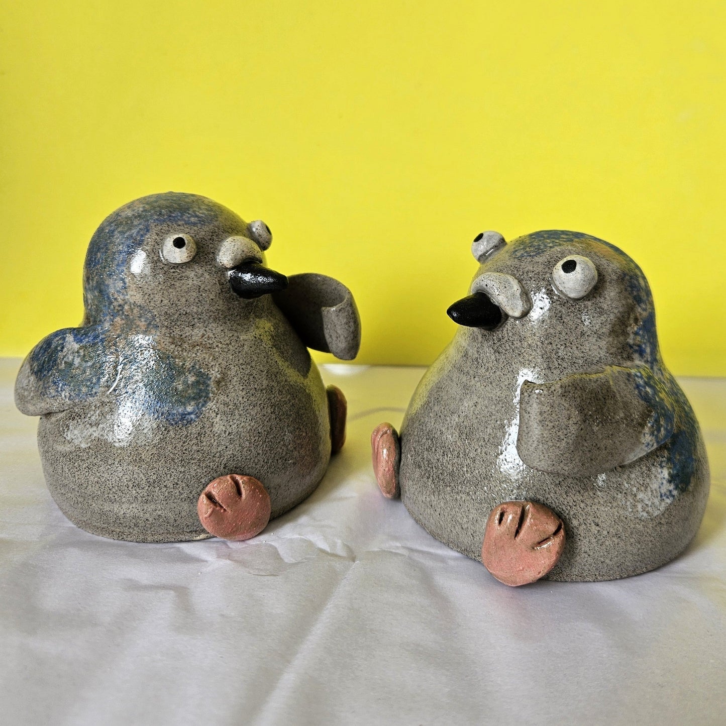 Pigeon with Sign - Handmade Ceramic Friend Richard Moonstreet Ceramics