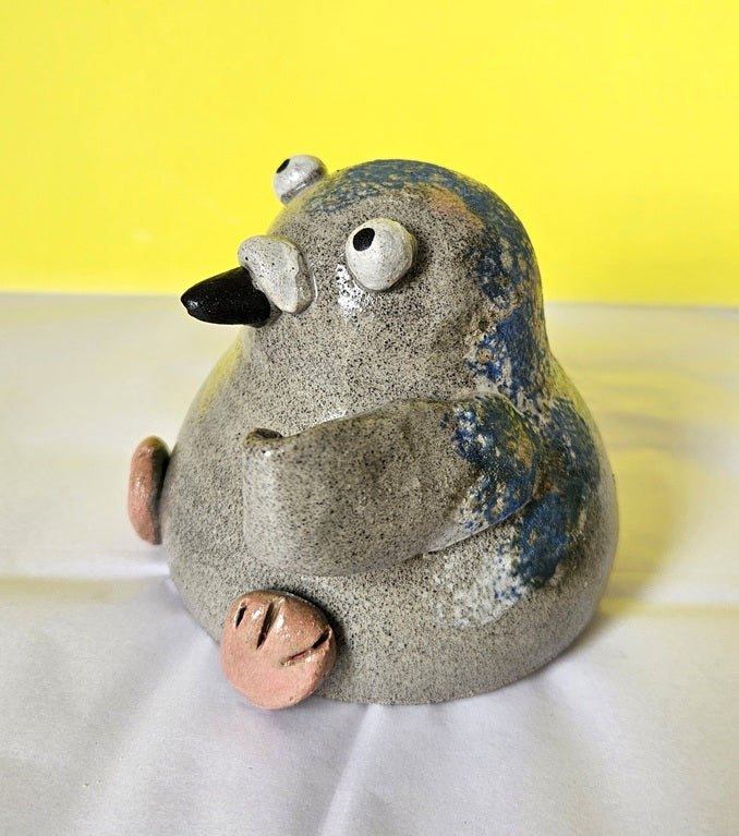 Pigeon with Sign - Handmade Ceramic Friend Richard Moonstreet Ceramics