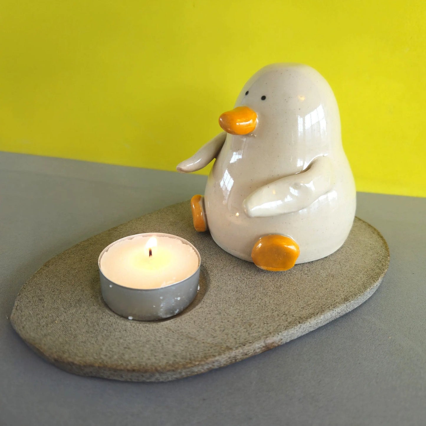 Randall with the Candle - Richard Moonstreet Ceramics - Handmade Ceramic Duck Candle Holder