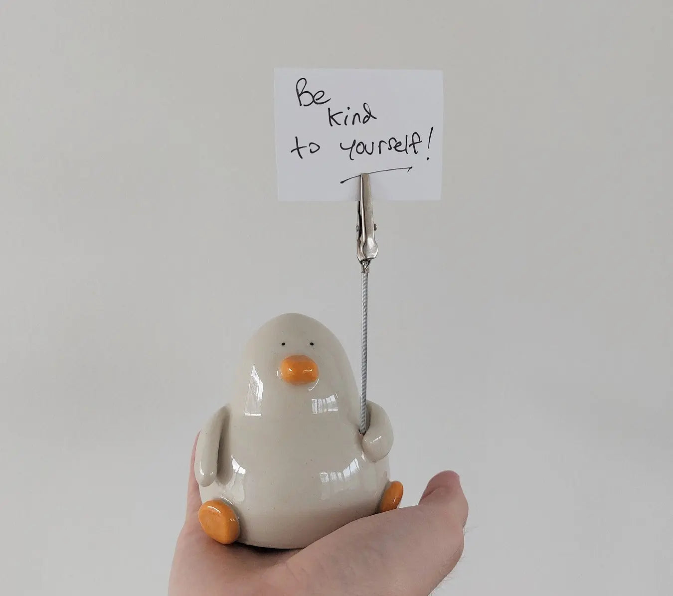 Jemima with the Reminder - Note Holder Duck - Richard Moonstreet Ceramics - Ceramic handmade ornament for desk