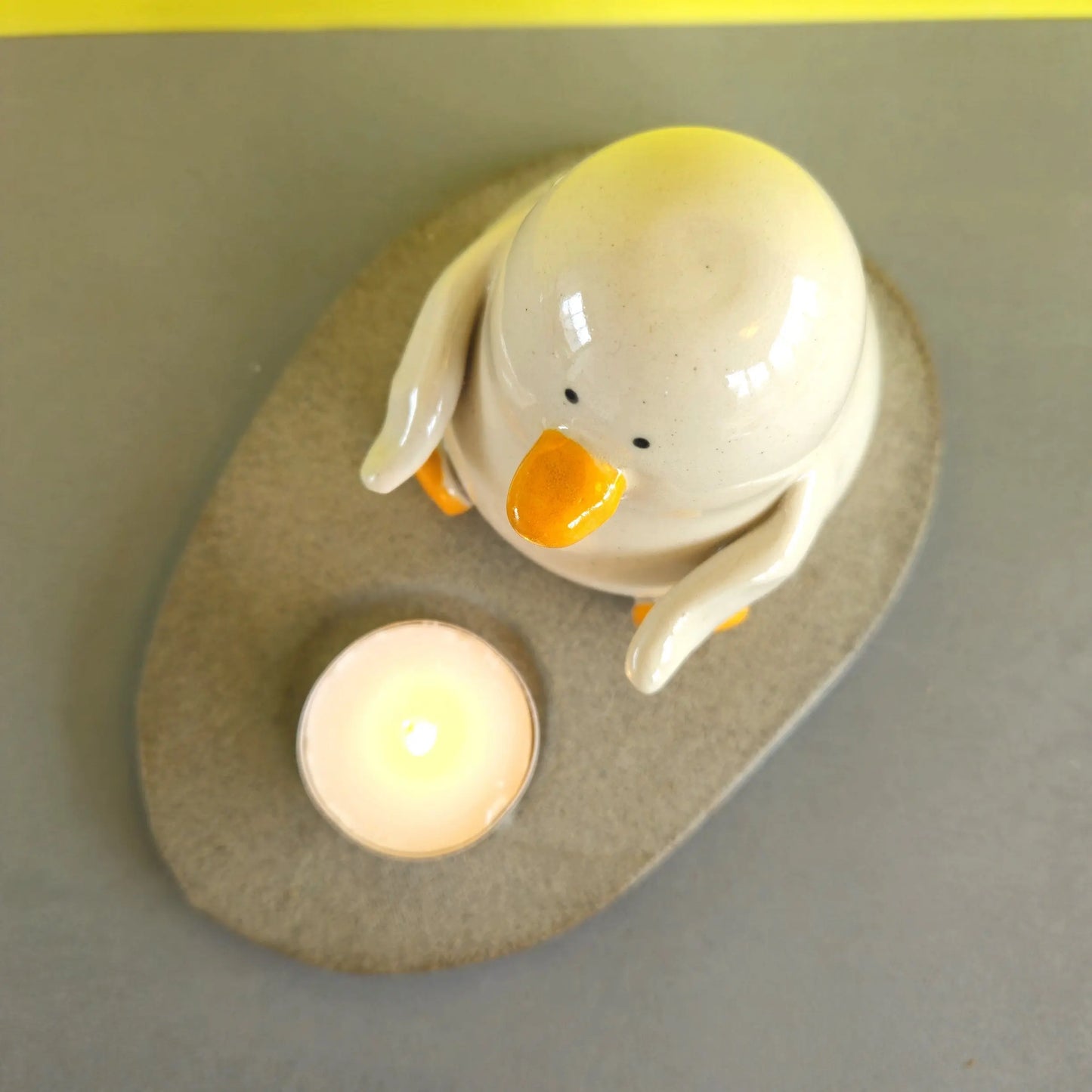 Randall with the Candle - Richard Moonstreet Ceramics - Handmade Ceramic Duck Candle Holder