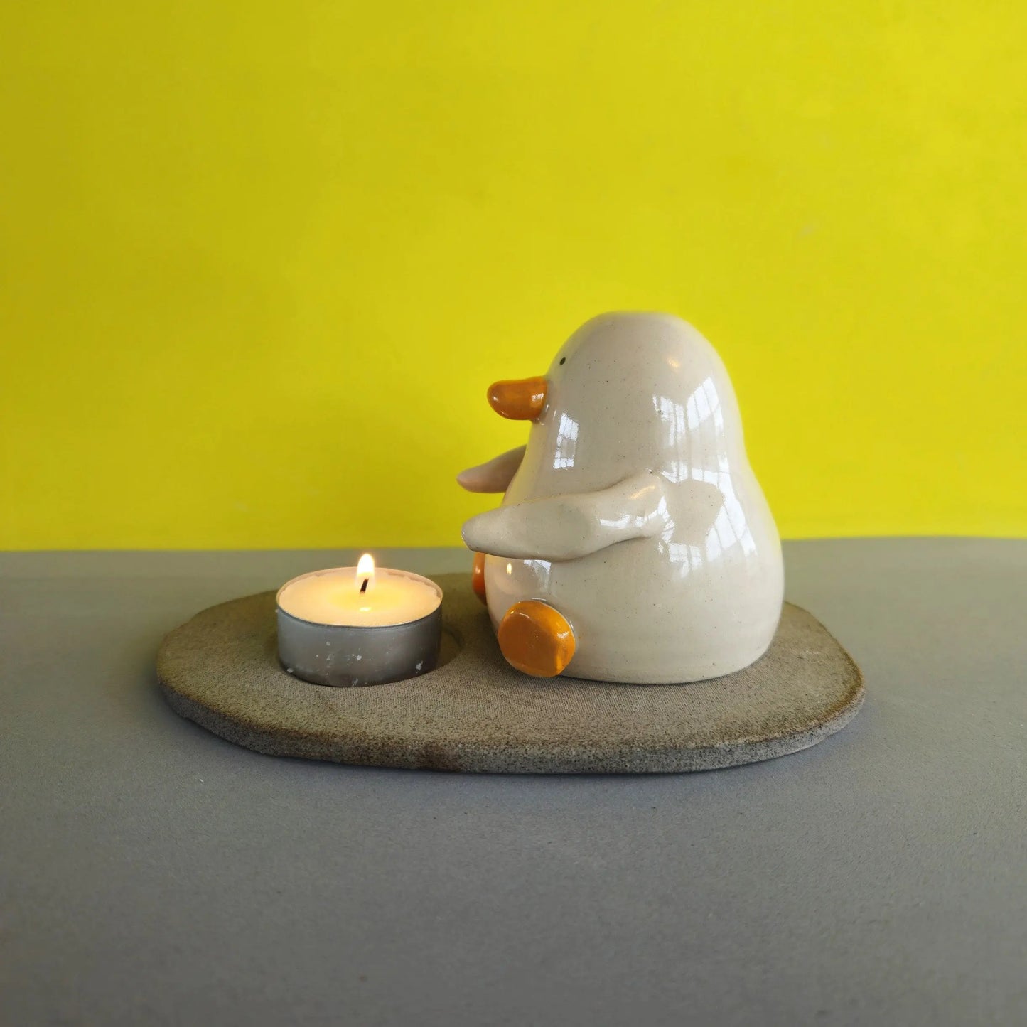 Randall with the Candle - Richard Moonstreet Ceramics - Handmade Ceramic Duck Candle Holder