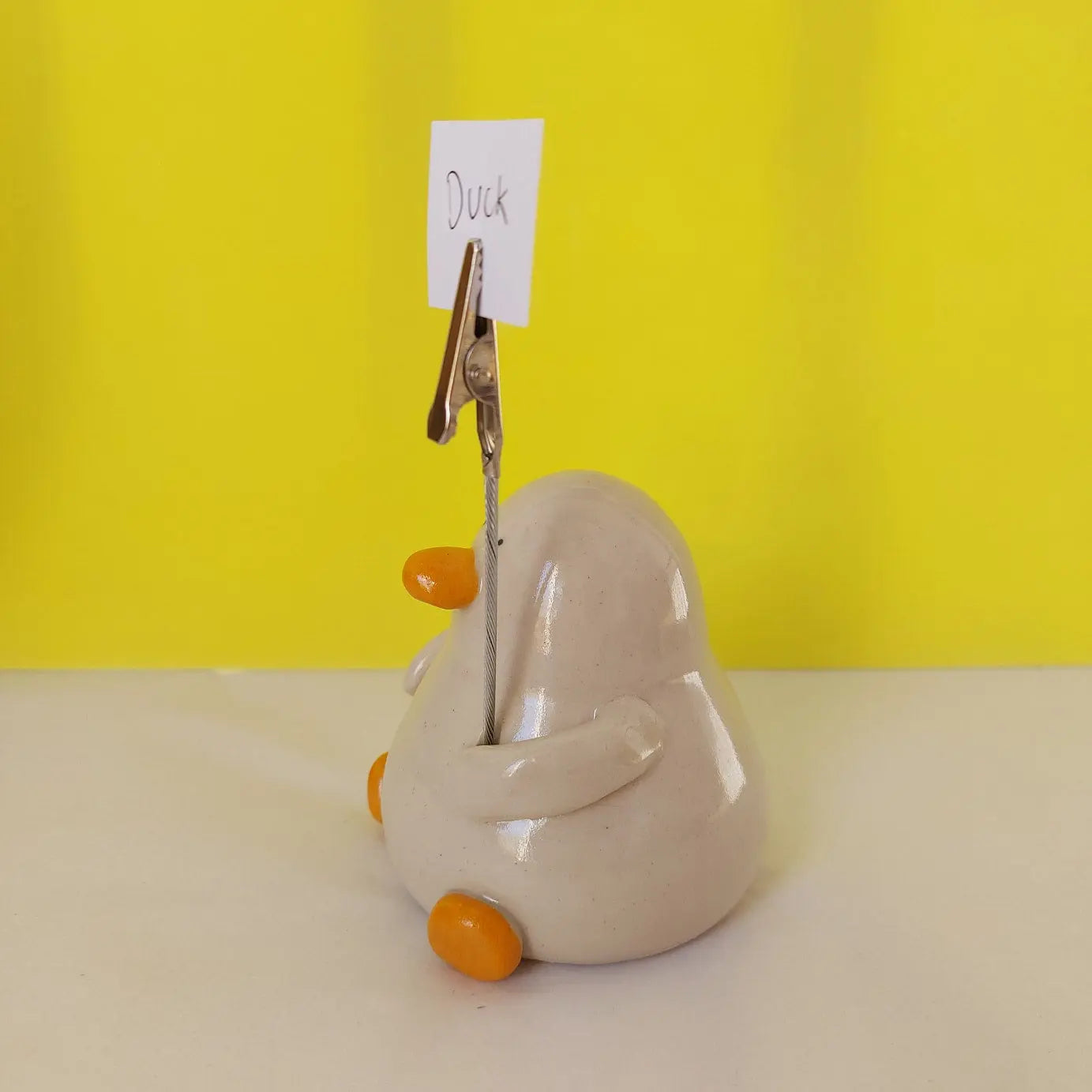 Jemima with the Reminder - Note Holder Duck - Richard Moonstreet Ceramics - Ceramic handmade ornament for desk