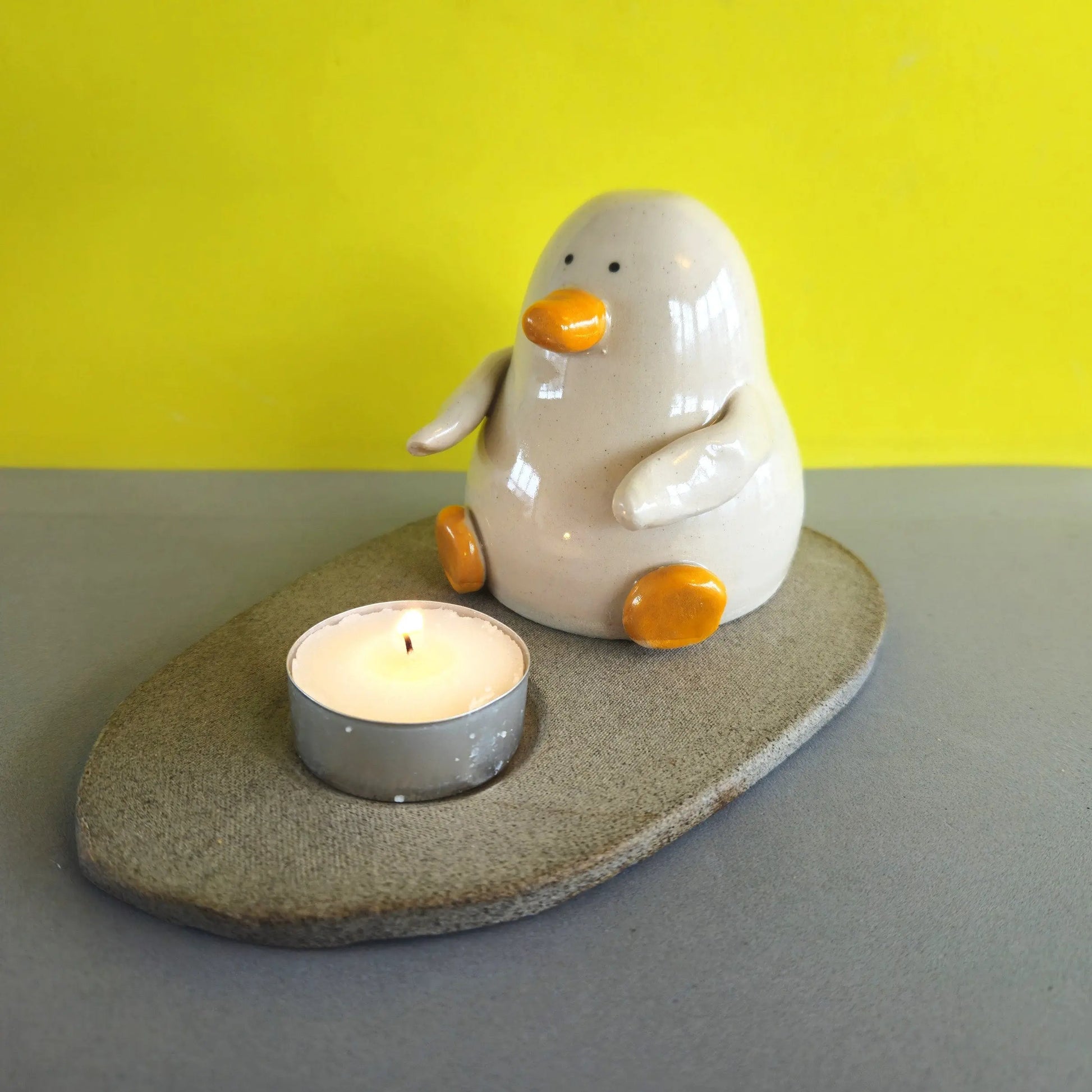 Randall with the Candle - Richard Moonstreet Ceramics - Handmade Ceramic Duck Candle Holder