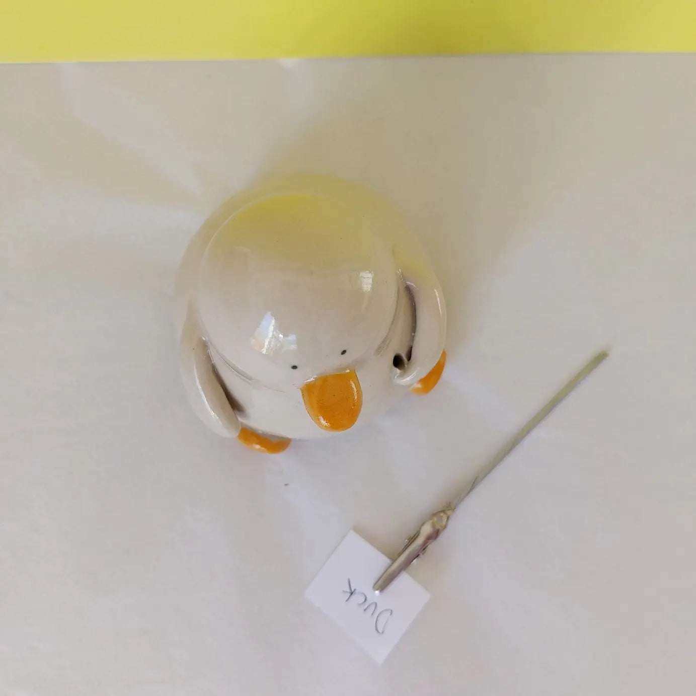 Jemima with the Reminder - Note Holder Duck - Richard Moonstreet Ceramics - Ceramic handmade ornament for desk
