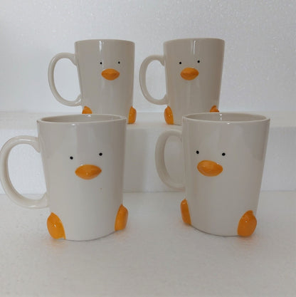 Set of 4 Ceramic Duck Mugs (by Haus of Honk)