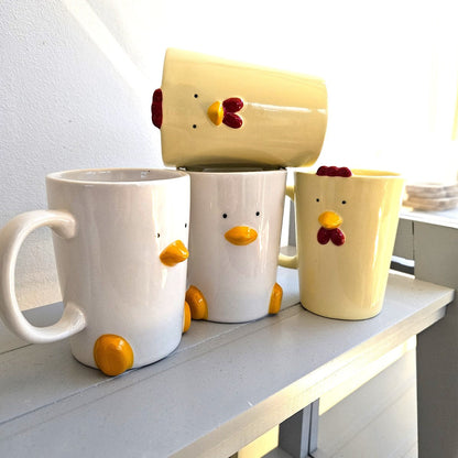 Combo Set of 4 Mugs - Chicken and Duck (by Haus of Honk)