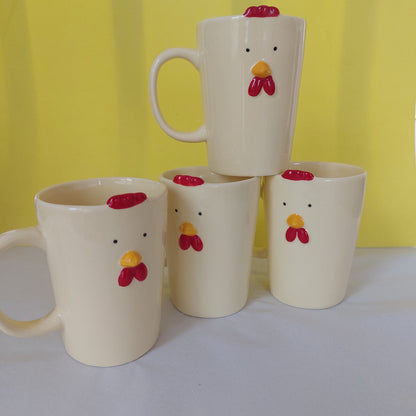 Set of 4 Chicken Mugs (by Haus of Honk)