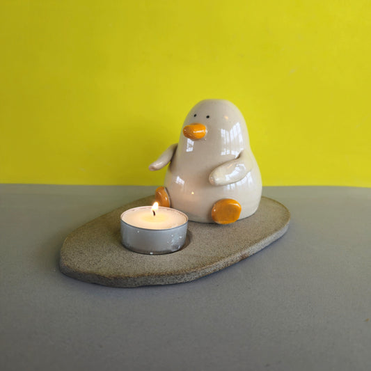 Randall with the Candle - Richard Moonstreet Ceramics - Handmade Ceramic Duck Candle Holder