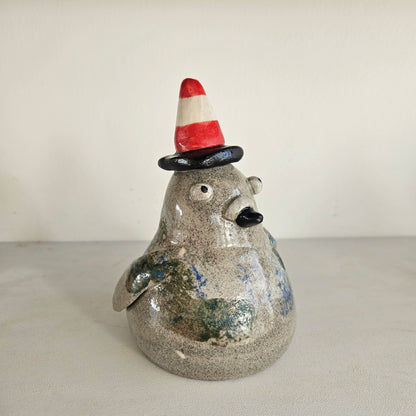 Sloane with the Cone (Pigeon with Traffic Cone)