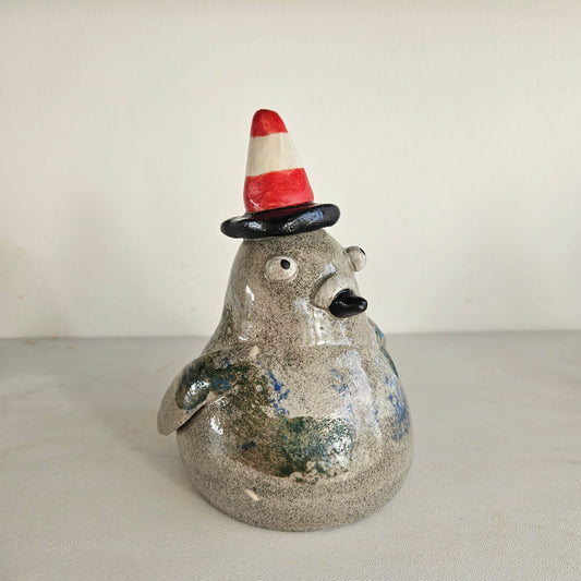 Sloane with the Cone (Pigeon with Traffic Cone)