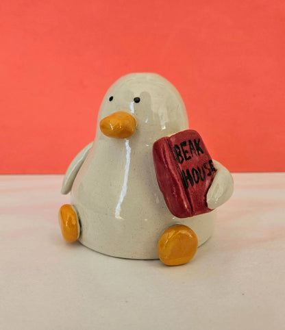 Rory with the Story - Duck with Story Book Richard Moonstreet Ceramics